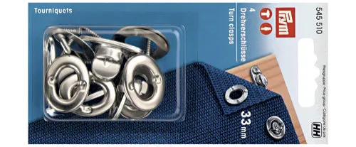 Drehverschluss - Messing verchromt, Packeinheit 4