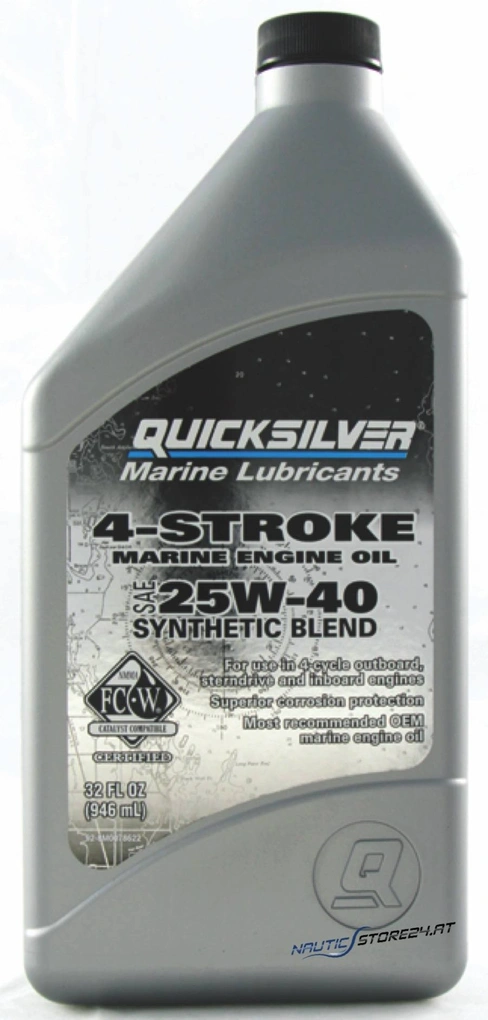 Mercury(8M0206955)/Quicksilver Motoröl 25W-40 Synthetic 4-Takt 1L (92-8M0086226)