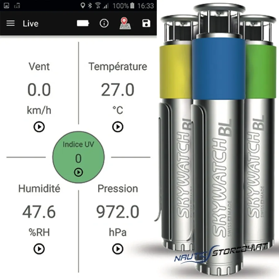 Skywatch Windmesser Skywatch BL | Ausführung: Winddaten, Temperatur, Luftfeuchtigkeit