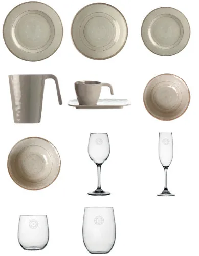 Bootsgeschirr Bali 6er Set Teller Flach