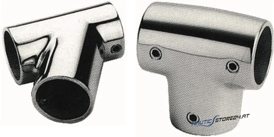 Handrelings-T Niro | Ausführung: Winkel 60 Grad, Rohr-Ø 25mm